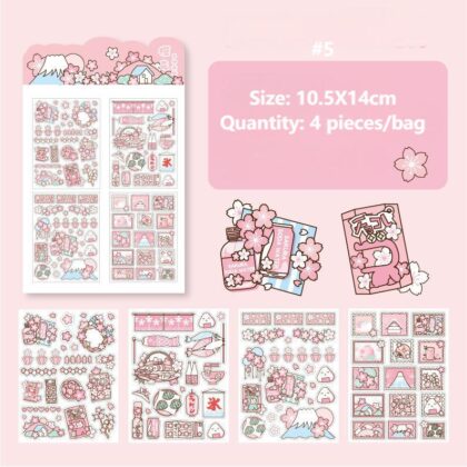 4 Sheets/Pack Cartoon Stickers Journal C