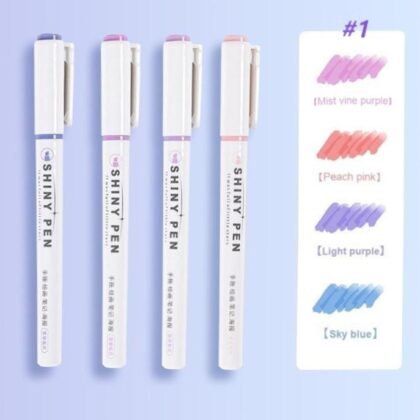 4PCS Shiny Pen Glitter Highlighters Tip