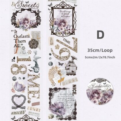 2M/Roll Vintage Lace Nocturne Series Flo