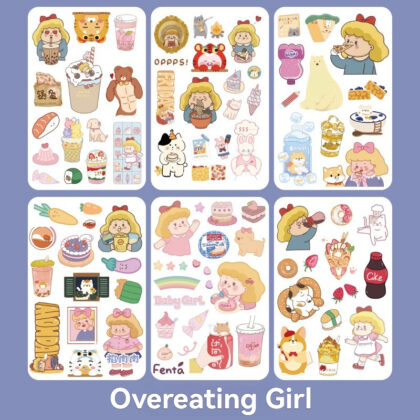 6 Sheets Cute Cartoon Series Waterproof